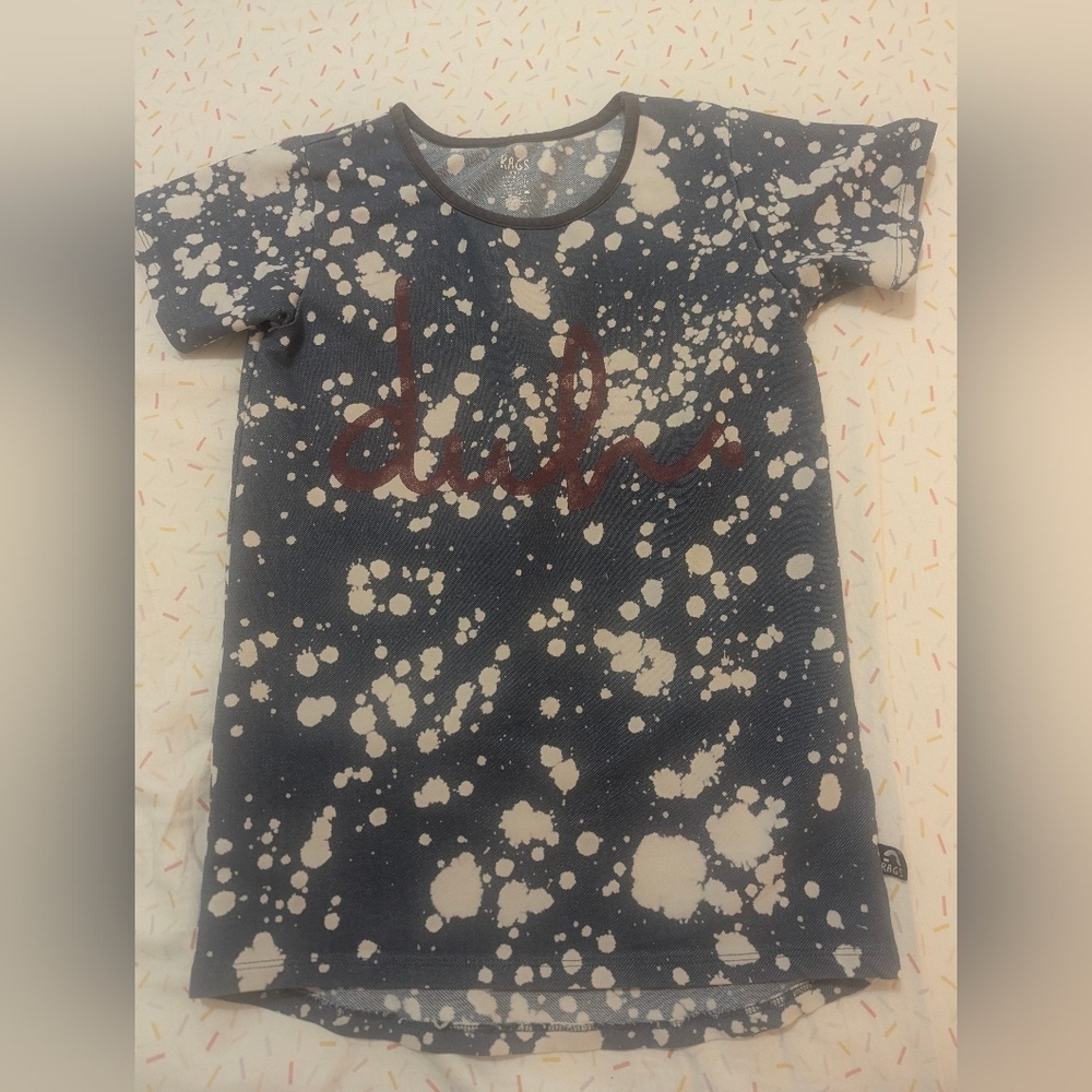 Rags to Raches Blue and White Splatter Tee